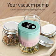 USB orqali qayta zaryadlanadigan batareyaga ega Elektrik Mason Jar Vacuum Sealer Kiti.