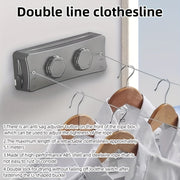 Adjustable 5.1m Stainless Steel Retractable Clothesline for Indoor Balconies