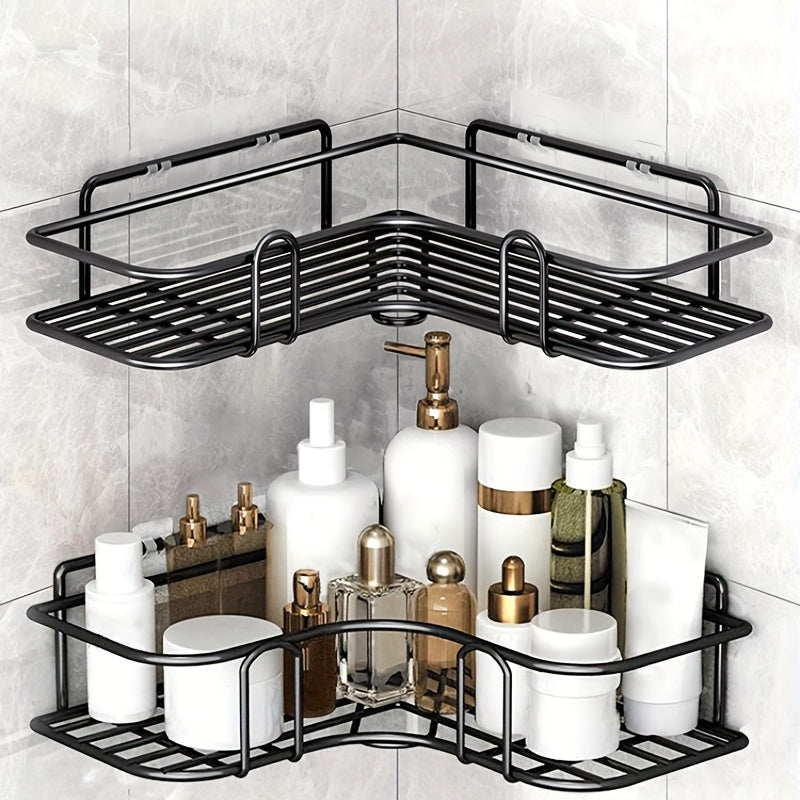 Wall Mounted Bathroom Storage Rack No Punch Holes for Organizing Accessories