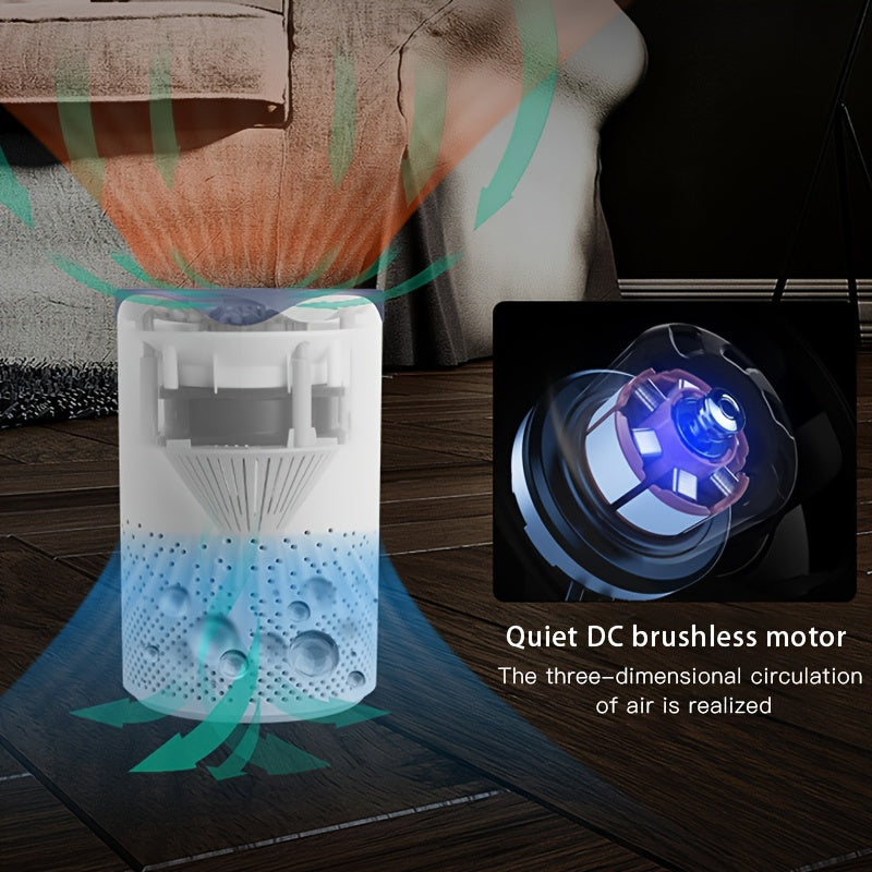Портативный настольный очиститель воздуха с сенсорным выключателем, УФ-стерилизатор, компактный, тихий, для офиса и путешествий