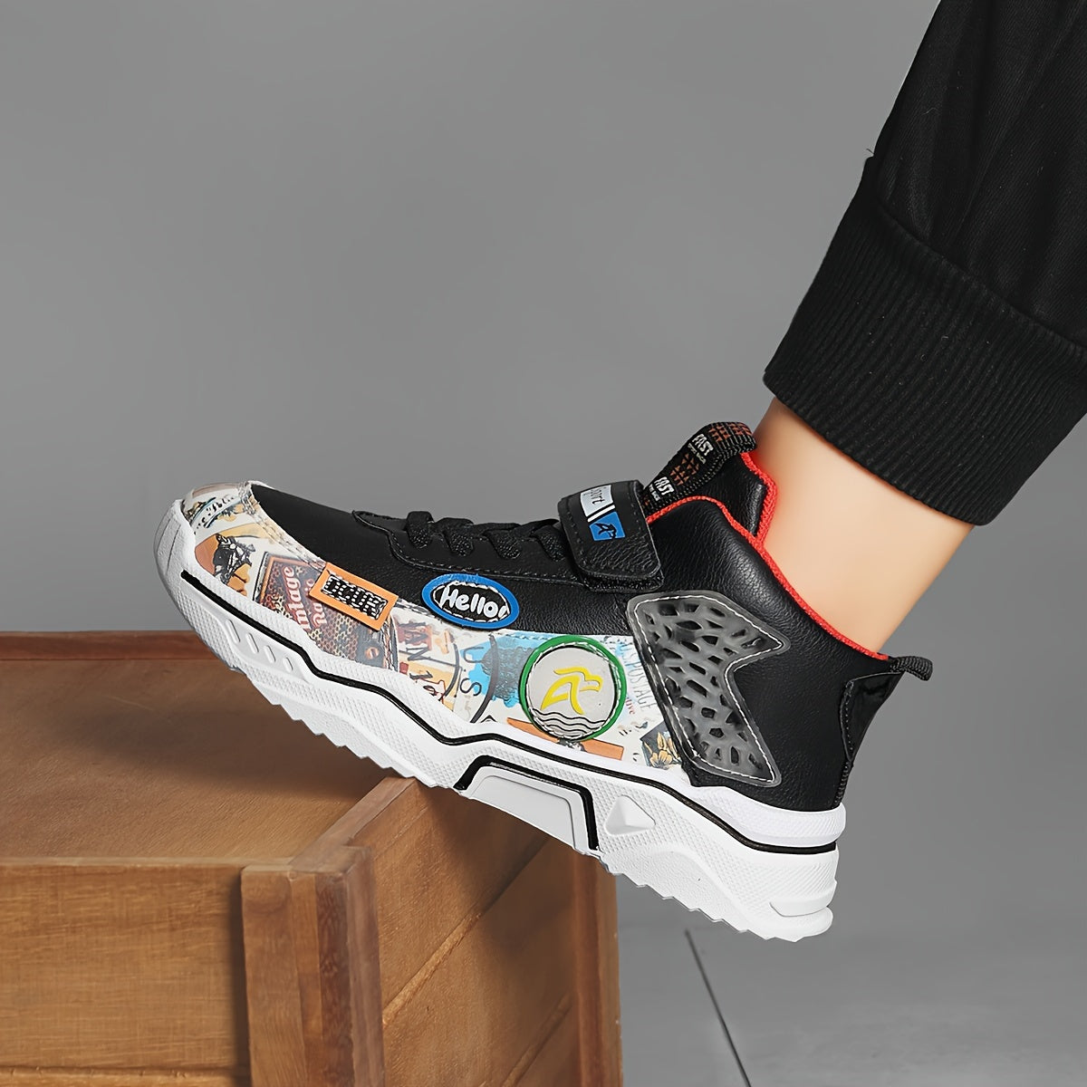 Мужские повседневные кроссовки на среднем ходу с нескользящей резиновой подошвой, весна-лето, прочные