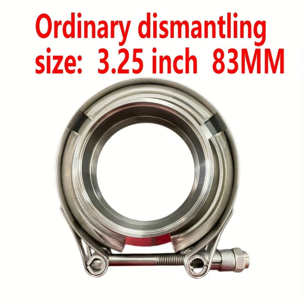 Avtomobil chiqindi quvurlari uchun zanglamaydigan po'latdan yasalgan V-boltli klamplar to'plami, turbo quvur uchun 5.08-7.62 sm