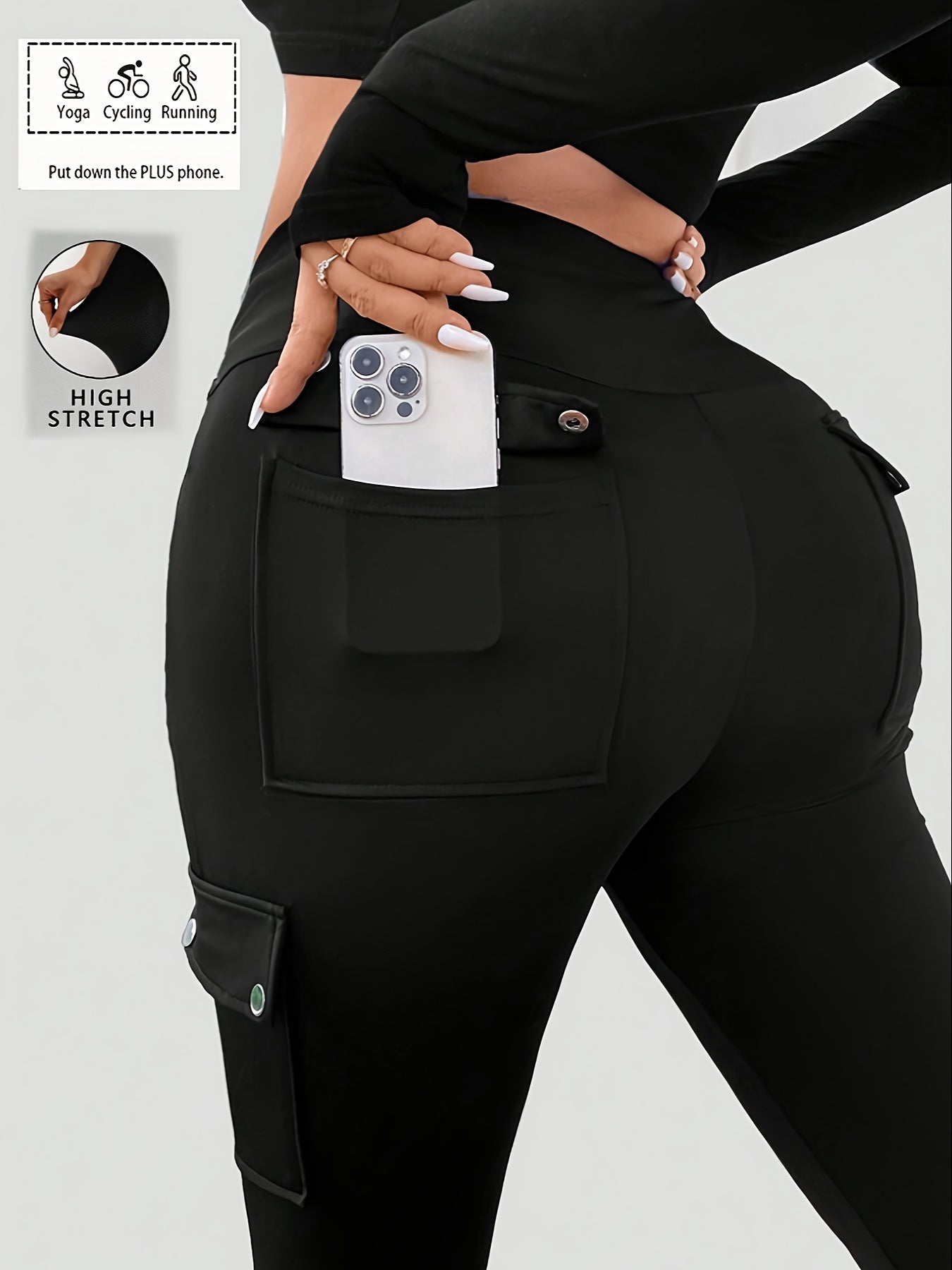 Women's Stretch Skinny Casual Pants with Pockets Solid Blue Comfort Fit