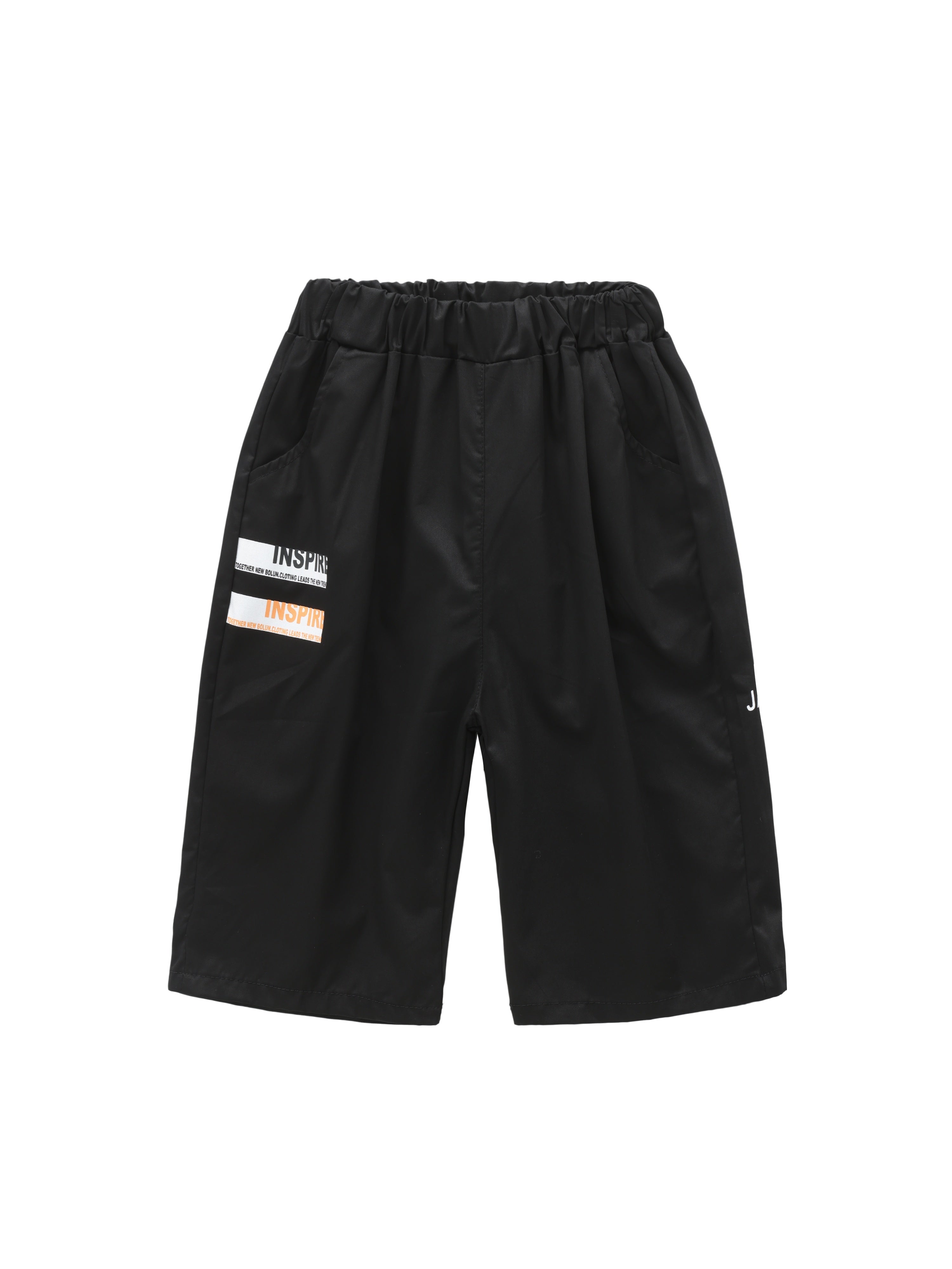 Yigitlar uchun paxta harf grafikasi T-shirt va shortlar to'plami, yoz uchun, 12 yosh va undan kichik bolalar