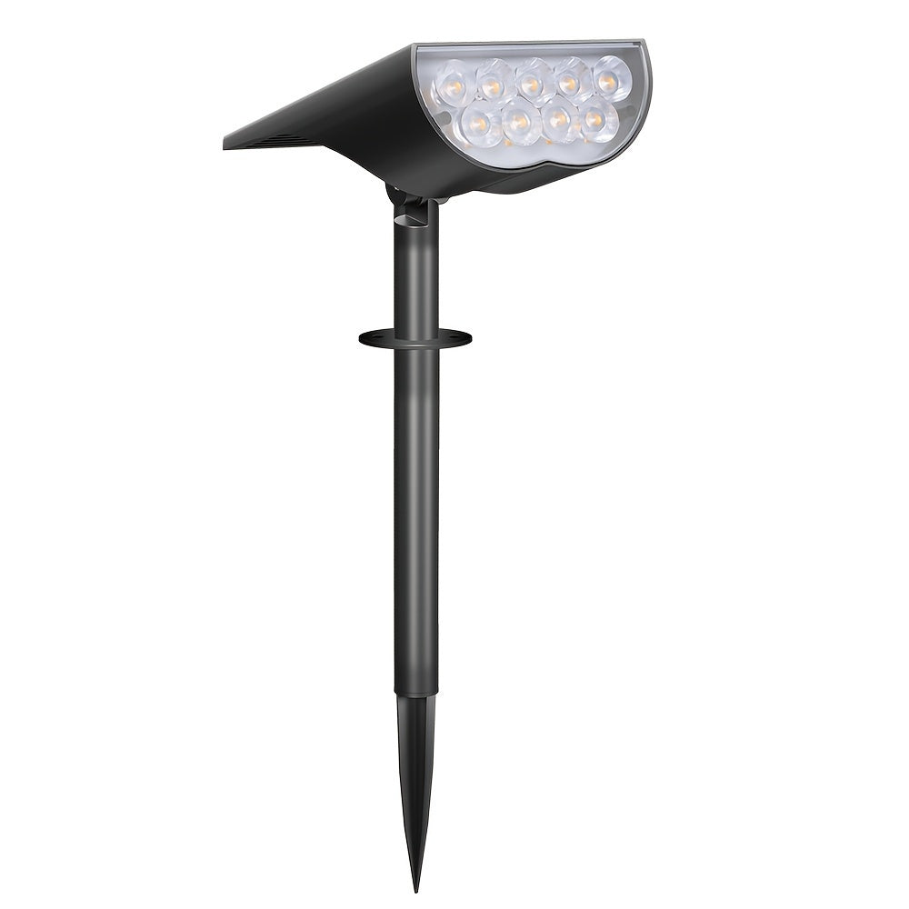 Outdoor Solar Spot Light with 9 LEDs, 5 Lighting Modes, Automatic On/Off for Garden Landscape