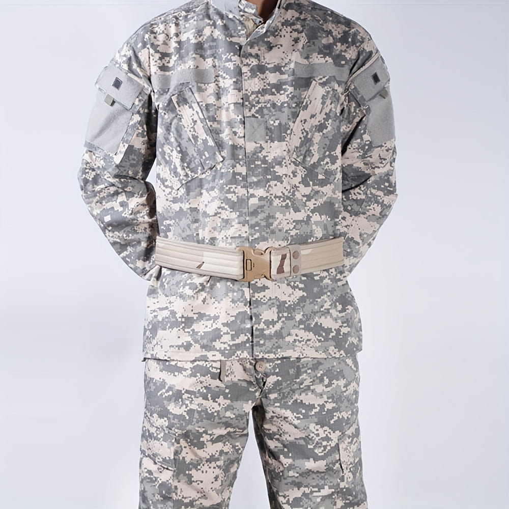 Unisex Camouflage Canvas Belt Tactical Military Style Adjustable Outdoor Belt