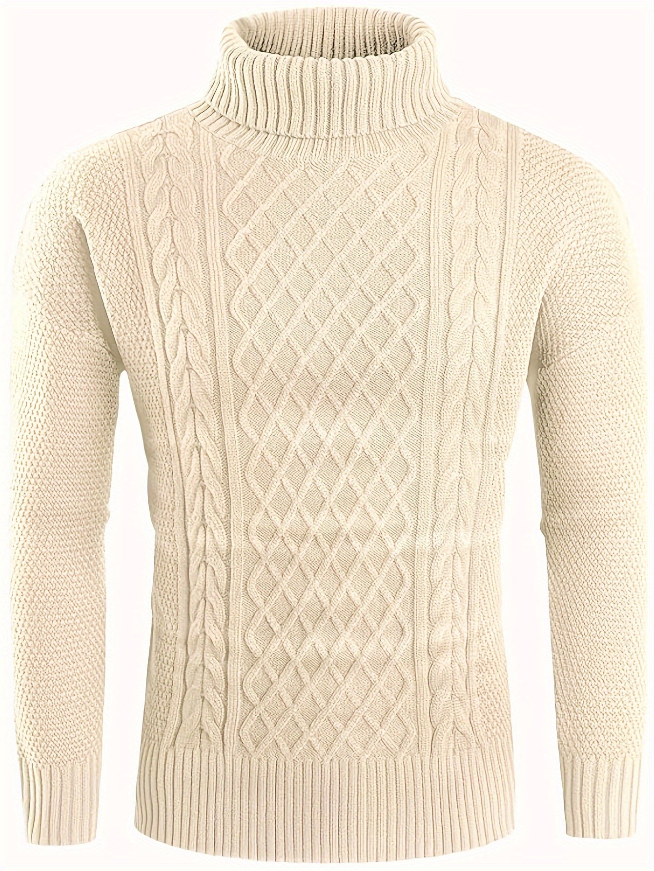 Men's Winter Turtleneck Sweater in Polyester with High Neck Regular Fit Casual and Work