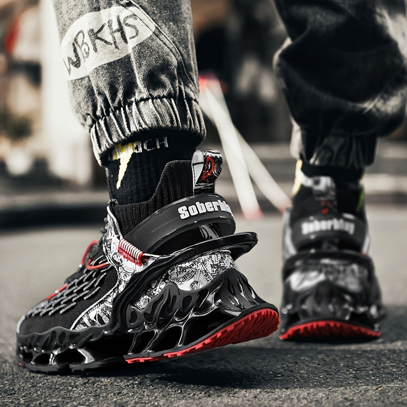 Erkaklar uchun nafas oladigan poyabzal, zarbani yutish va yengil, sirpanmaydigan dizayn bilan, yugurish, tennis, sport zali, tasodifiy yurish va sport faoliyatlari uchun.