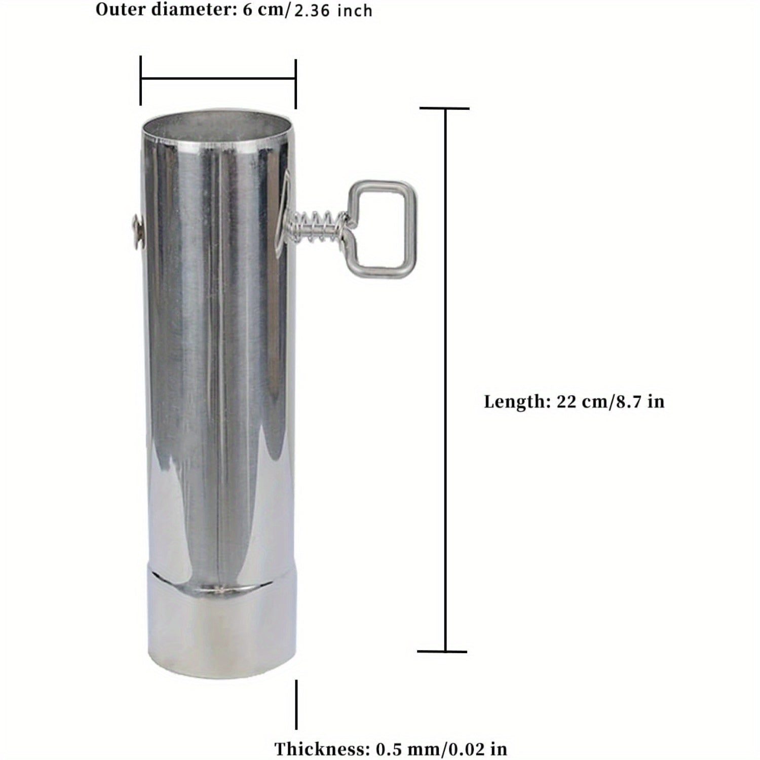 Stainless Steel Chimney Pipe 5.99cm with Dampers for Smoke Exhaust Outdoor Stove