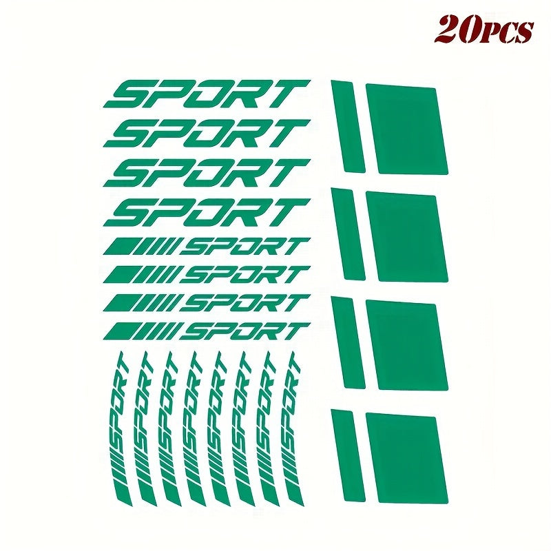 20 шт. отражающих виниловых наклеек на ободья спортивные геометрические наклейки черные и красные