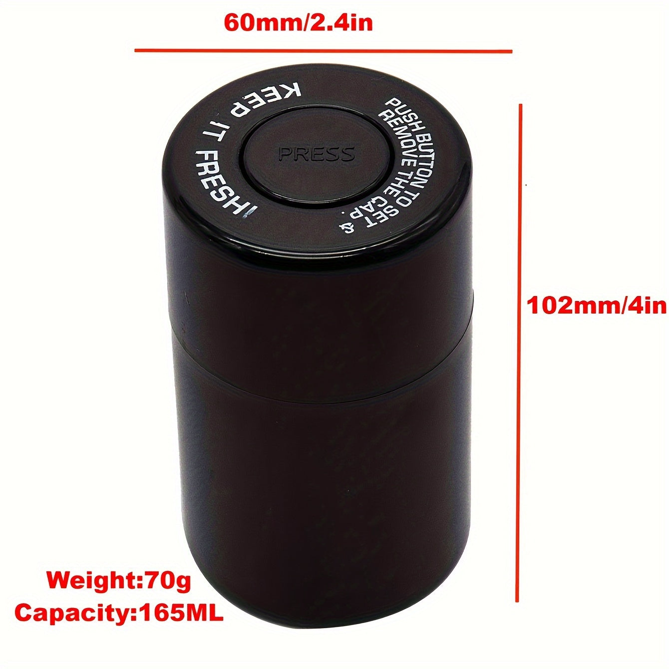 Herb Stash Container Airtight Vacuum Seal Odor-Resistant Plastic Multi-Color