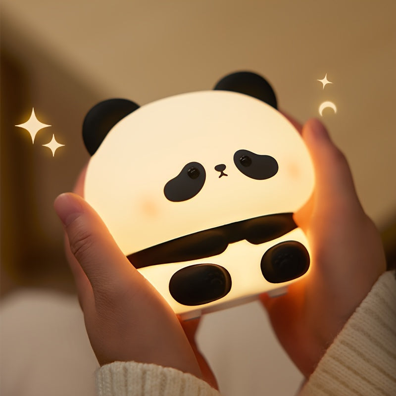 LED Panda Night Light Soft Sleep Sensing USB Rechargeable Decorative Indoor Gift