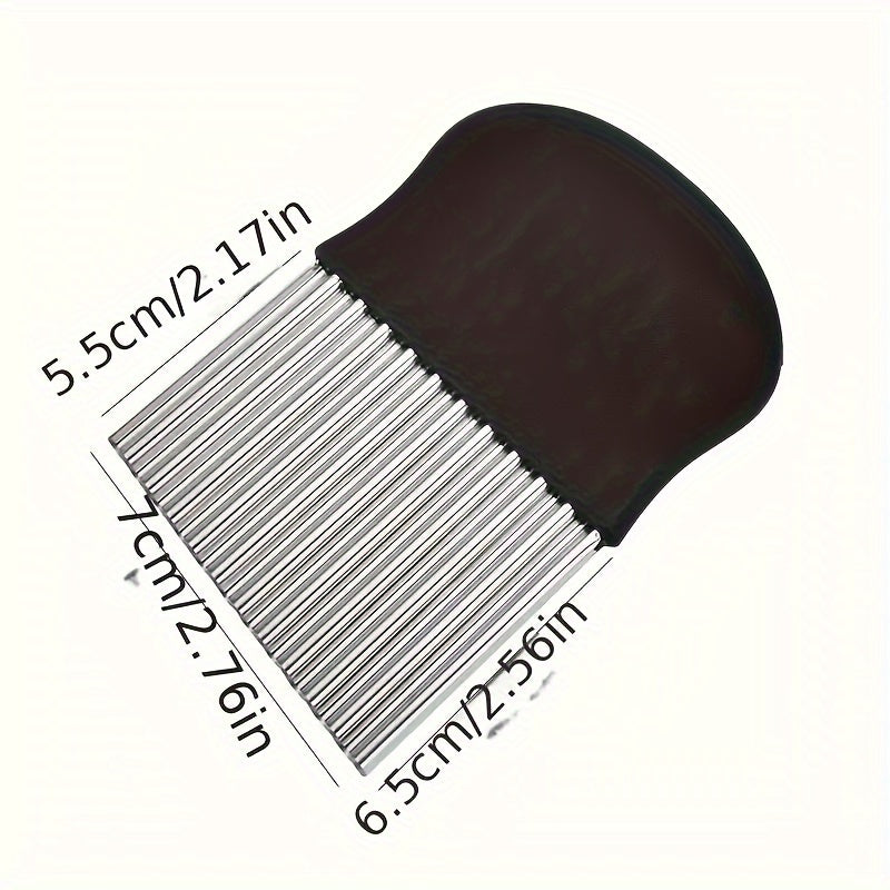 Stainless Steel Crinkle Cut Slicer for Fruits Vegetables French Fries Kitchen Gadget