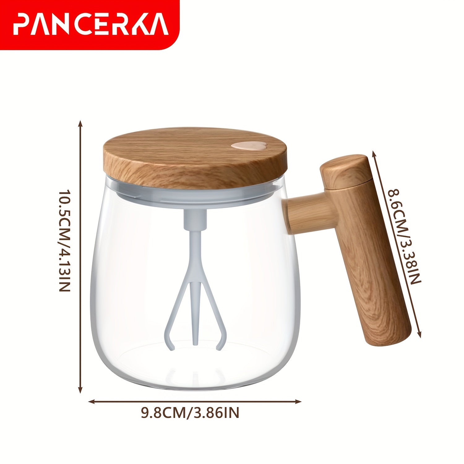 Taza eléctrica de vidrio de borosilicato con tapa a prueba de fugas, portátil, libre de BPA