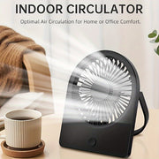 Mini USB Desk Fan with 3 Adjustable Speeds, Portable Quiet Indoor Use