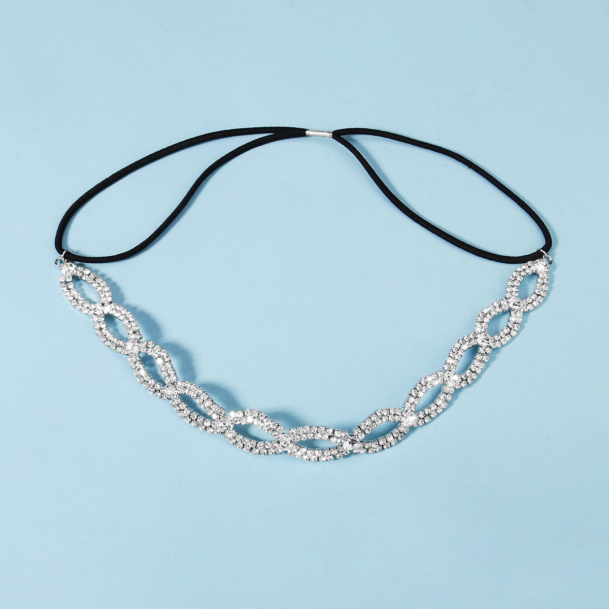 Bridal Hair Accessory Water Diamonds Gold Leaf U-Shaped Hairpin