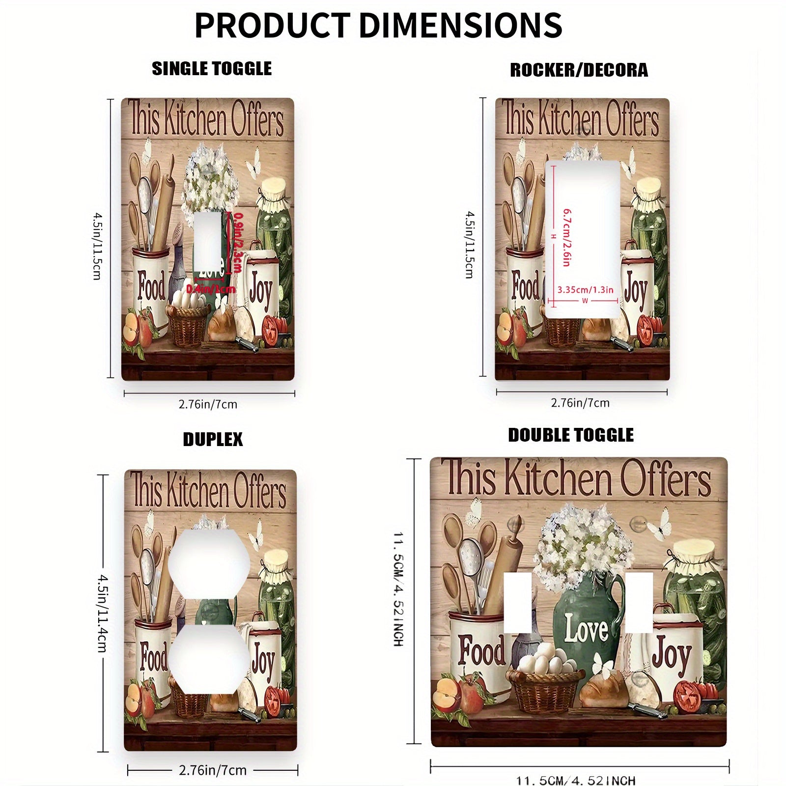 Cubierta decorativa para interruptor de luz, placa de pared para cocina o aula