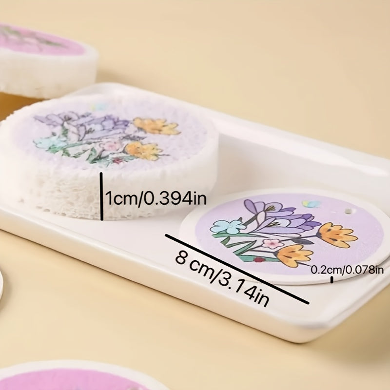 Thick Cellulose Sponges Pack, Absorbent, Double-Sided, Hanging Rope