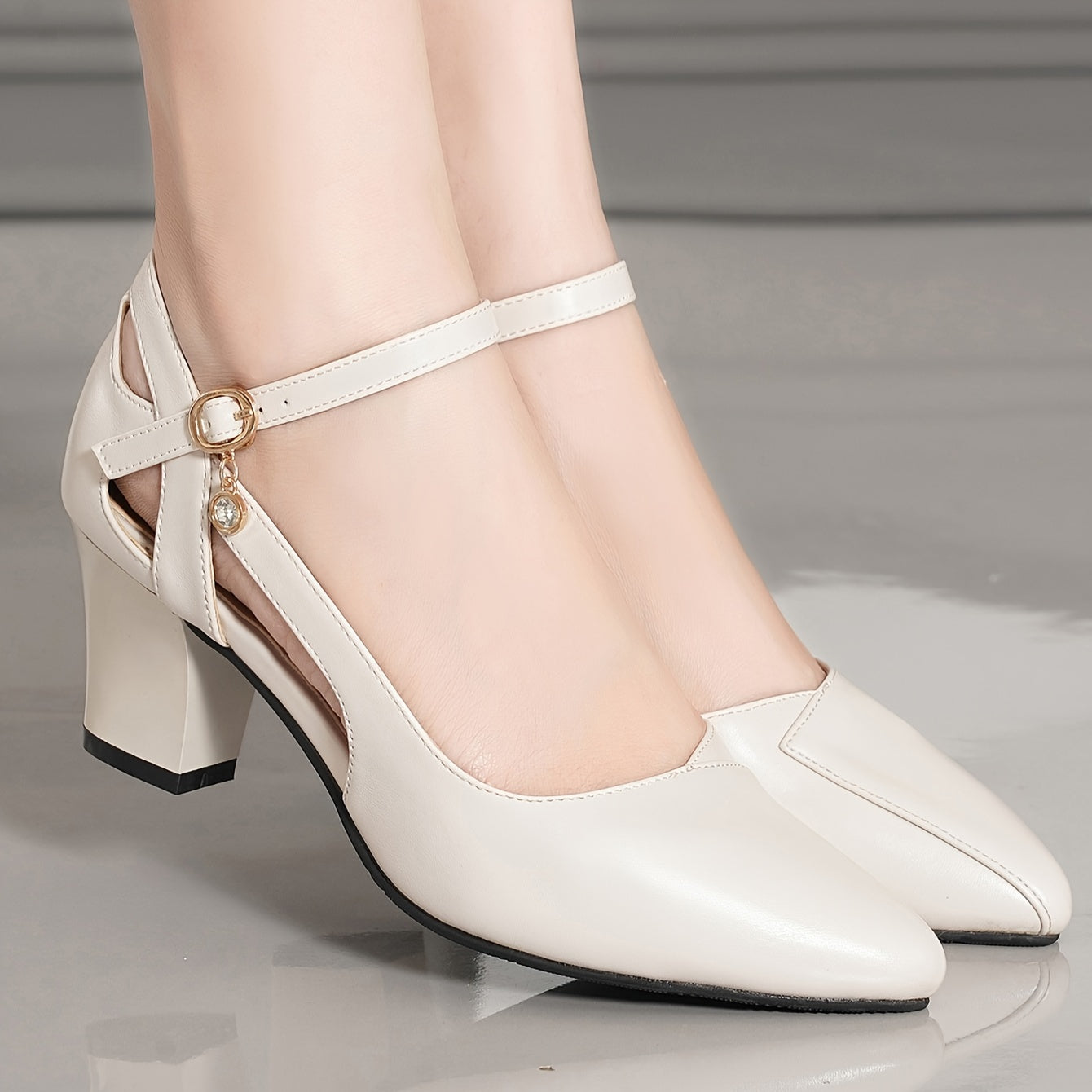 Women's Summer Sandals Heel Toe Strap Hollow Block Shoes