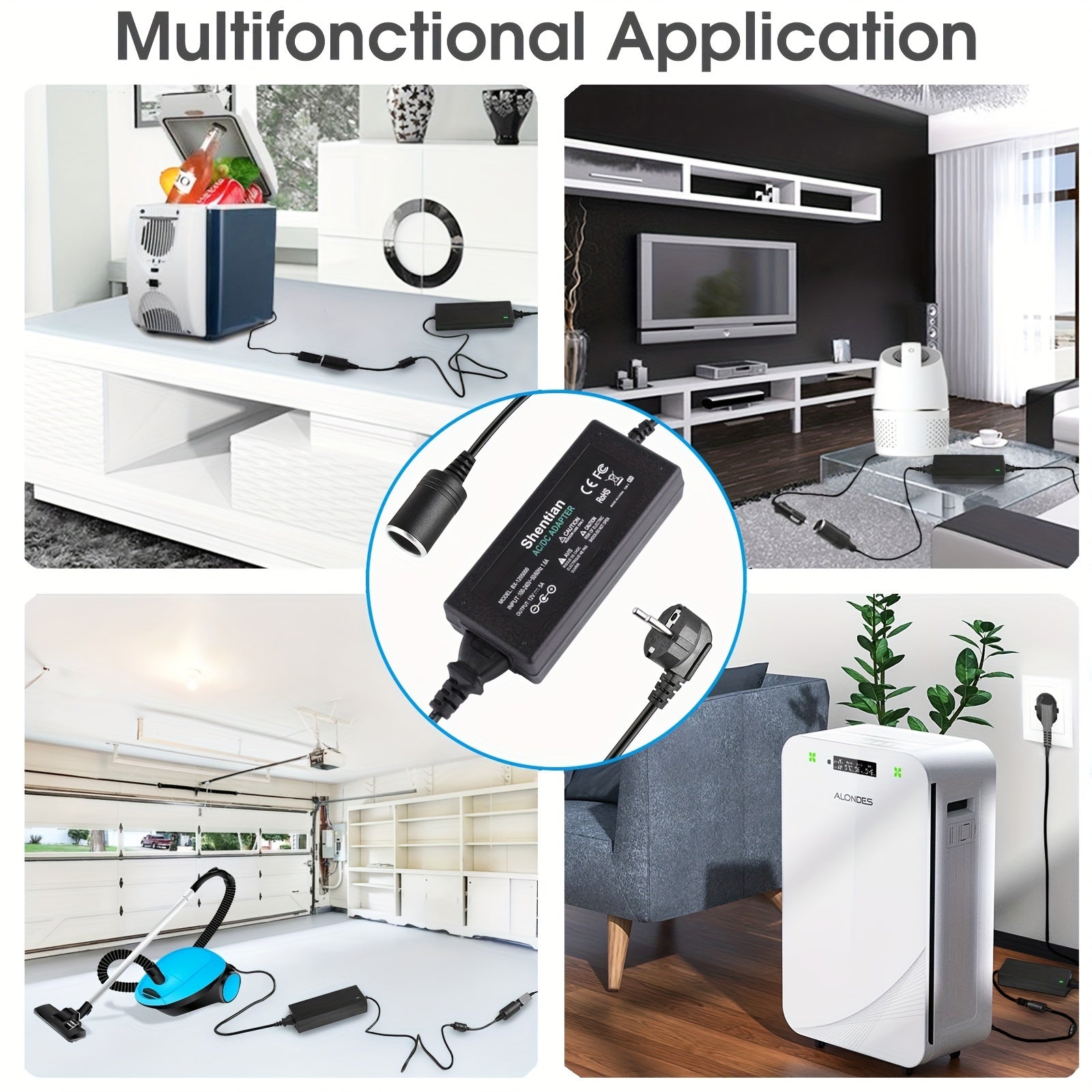 European Standard Power Adapter 12V 5A AC to DC Converter for Car and Household Devices