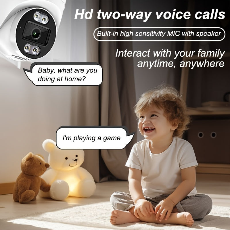 3MP HD Dome Surveillance Camera Indoor Outdoor Night Vision 1440p Two-Way Audio