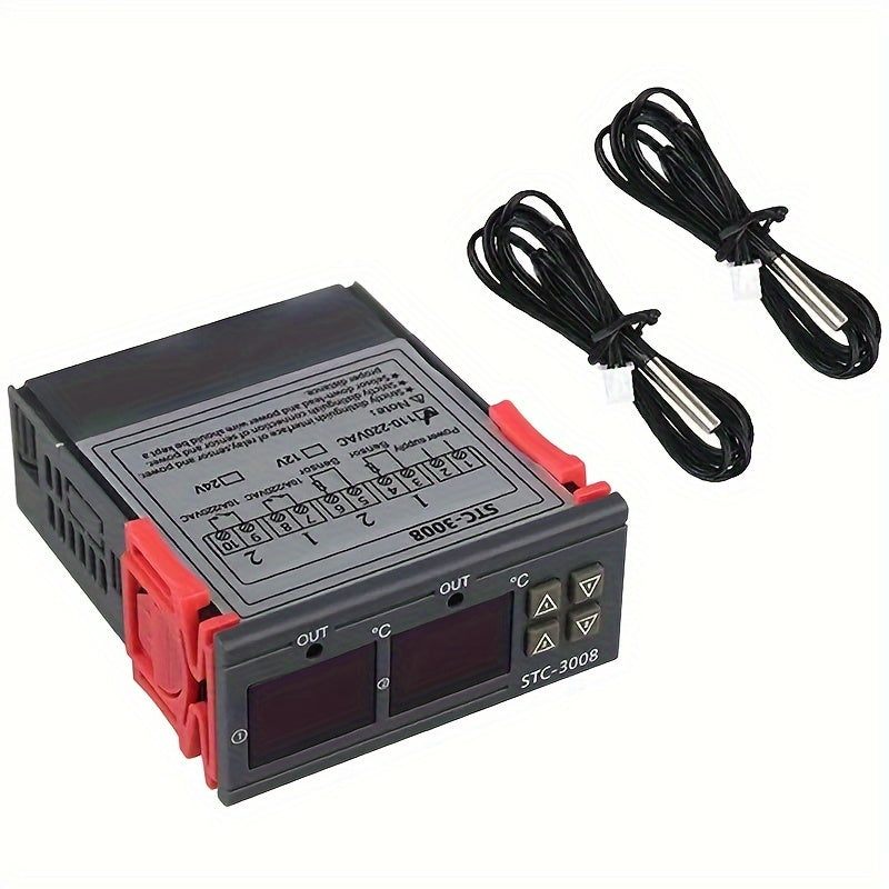 Digital Temperature Controller for Aquariums Dual Display 110V 220V Battery-Free
