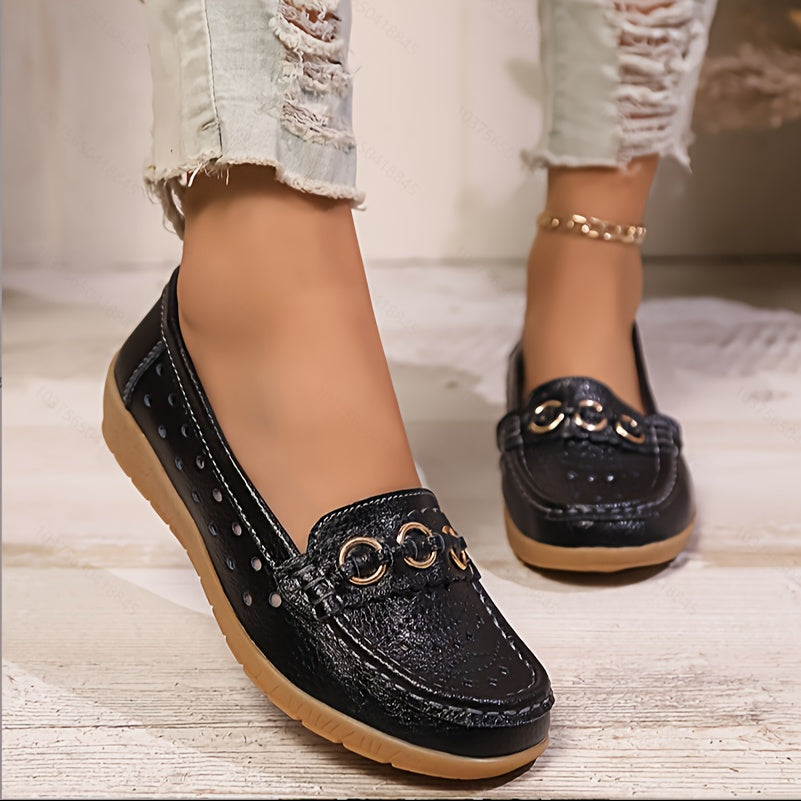 Zapatos casuales transpirable de mujer con forro sintético y perforaciones para todas las estaciones