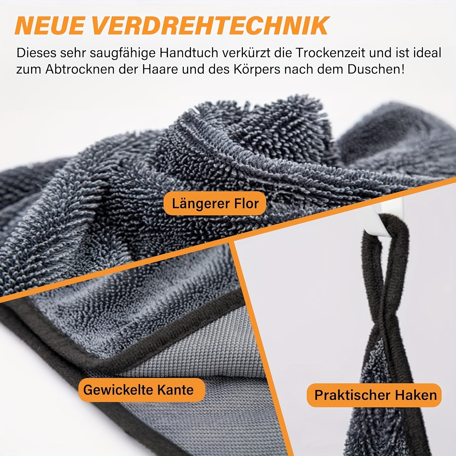 3Pcs Ultra-Fine Fiber Car Cleaning Cloths Reusable Soft Absorbent Towels