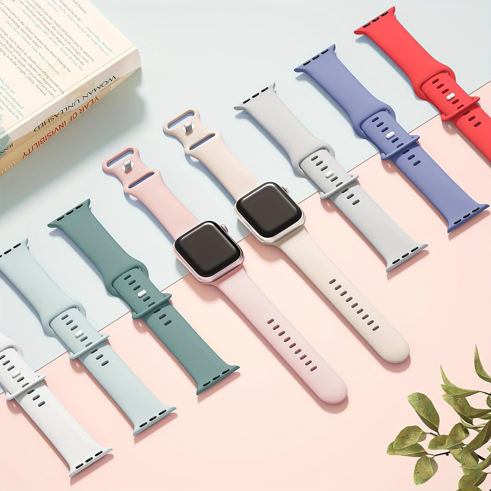 Silicone Waterproof Sweatproof Watch Band for Iwatch Series 9-1 38mm-49mm Butterfly Clasp Skin-Friendly