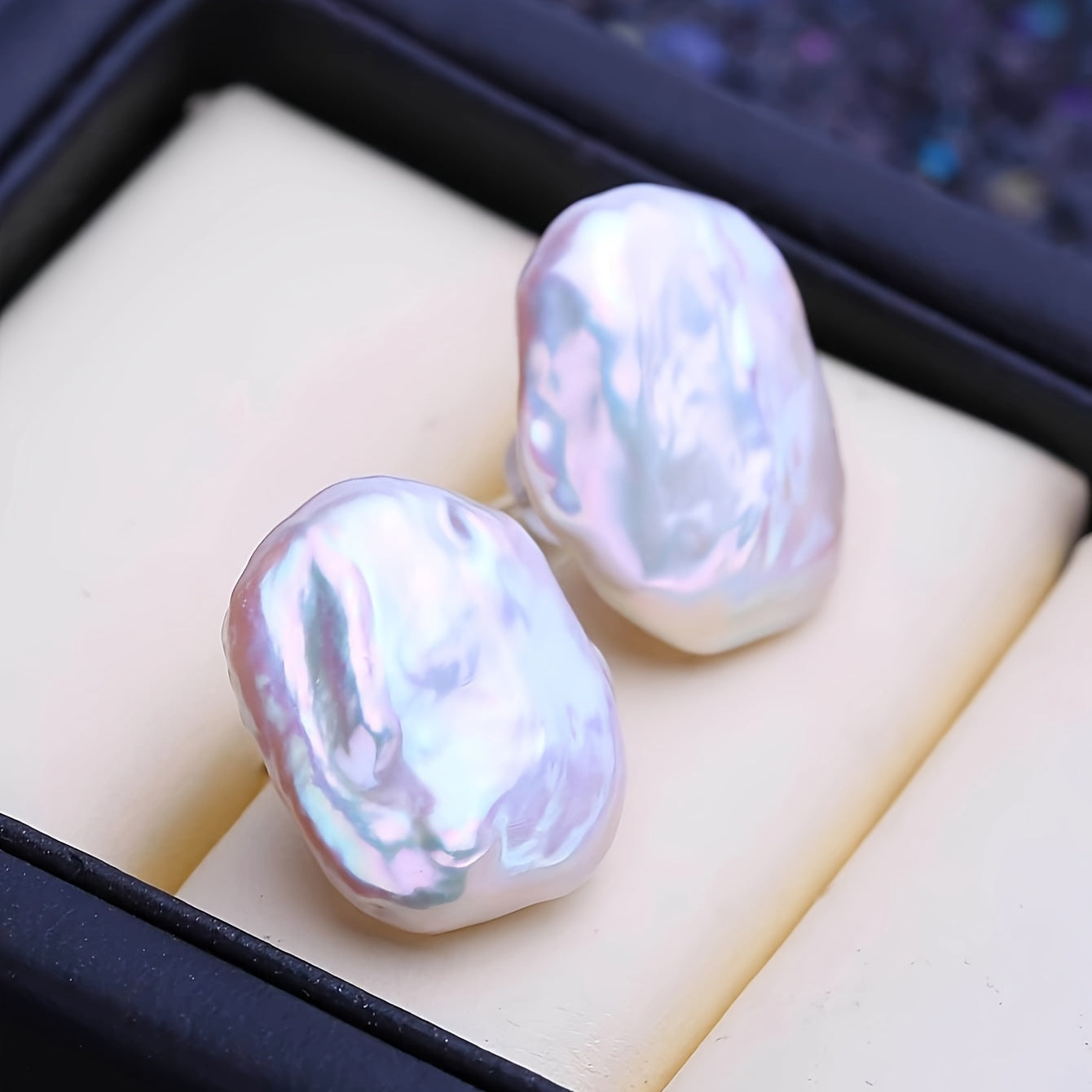 Freshwater Pearl Stud Earrings for Women Modern Baroque Design Suitable for Special Occasions