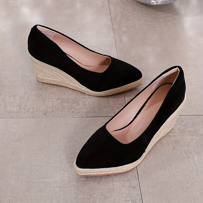 Women's Straw Weave Single Strap Sandals Casual Thick Sole Shoes