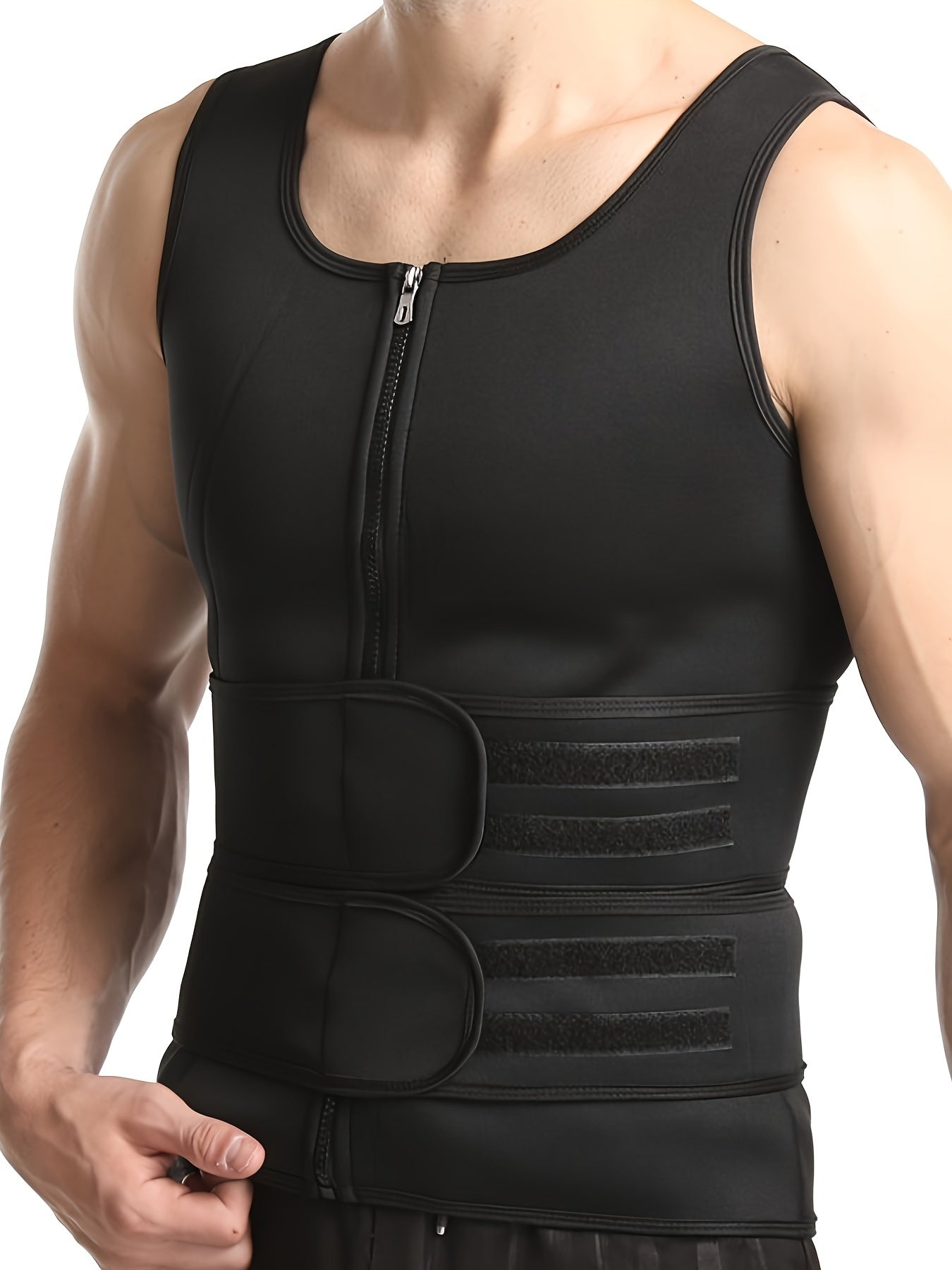 Men's Neoprene Waist Trainer Tummy Control Tank Top for Beer Belly Reduction