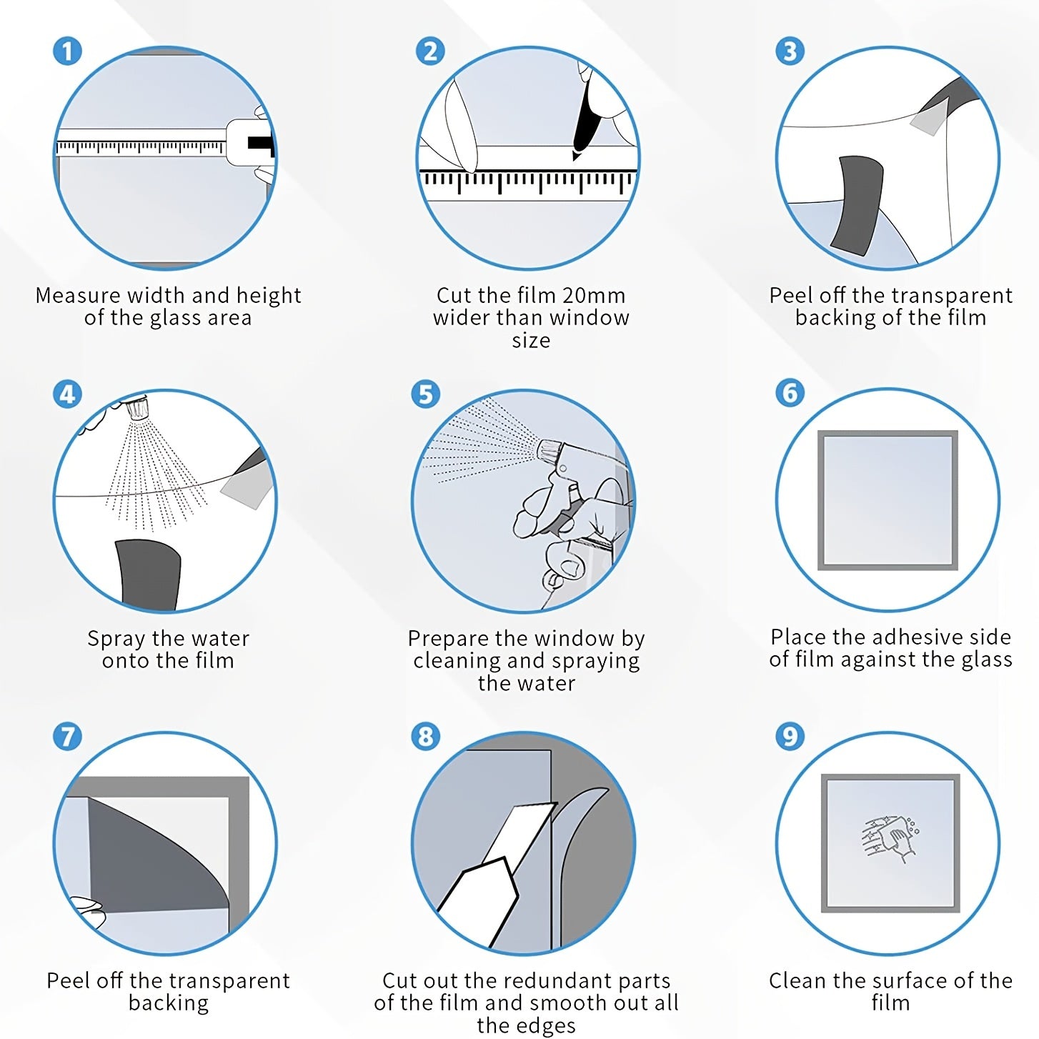 Daytime Privacy Window Film Anti-UV Heat Control Static Cling One Way Mirror Silvery 1 Piece