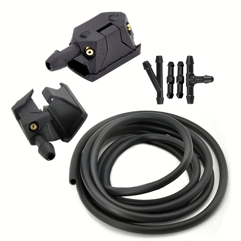 Boquilla y manguera de limpiaparabrisas universal para coche, ajustable, rociado de agua en 4 direcciones