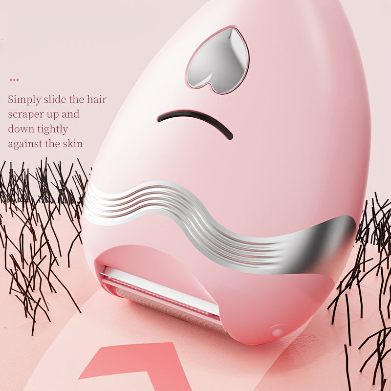 Women's Pink and White Electric Razor for Painless Hair Removal