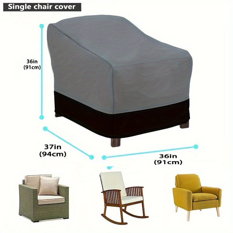 1 dona ikki rangli divan qoplamasi, og'ir vaznli UV tashqi patio mebellarini himoya qiluvchi polyester materialdan tayyorlangan, barcha mavsumlar uchun patio va hovlida foydalanish uchun tortish ipi bilan yopiladi.