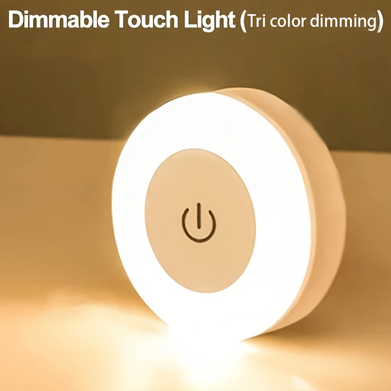 Dimmable Touch Sensor Night Light with 3 Color Modes Adjustable Color Temperature Rechargeable Battery USB Powered Indoor Ceiling Lamp