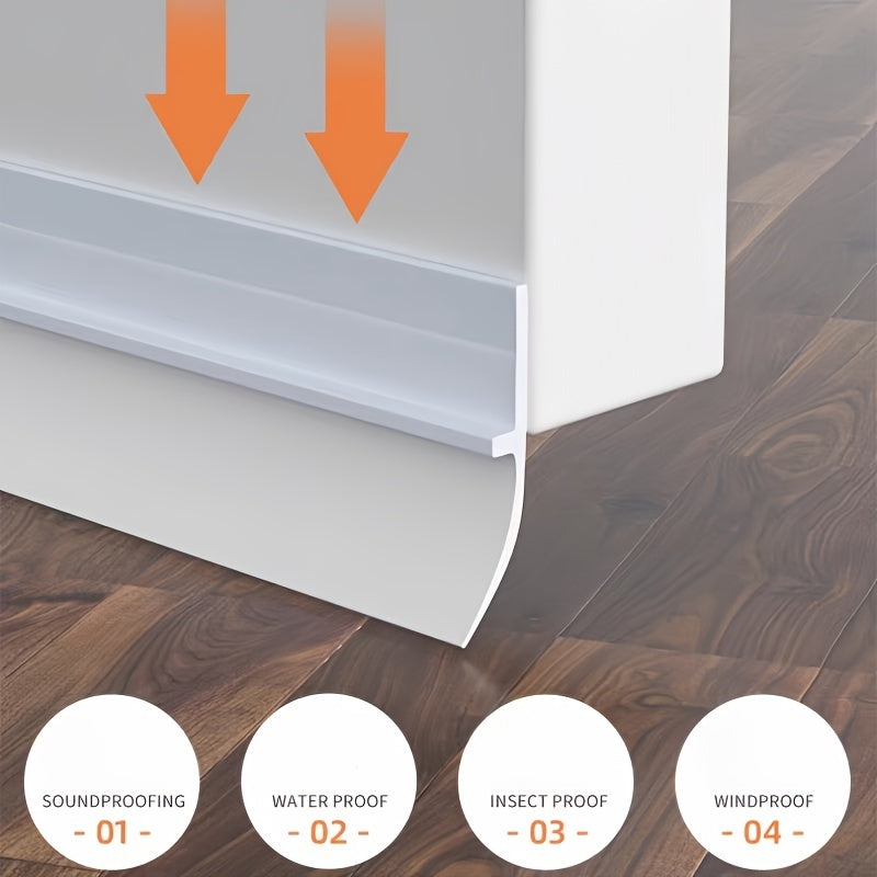 Self-Adhesive Door Seal Strip for Bathroom Glass and Wood Doors Soundproof Waterproof Dust Insect Protection