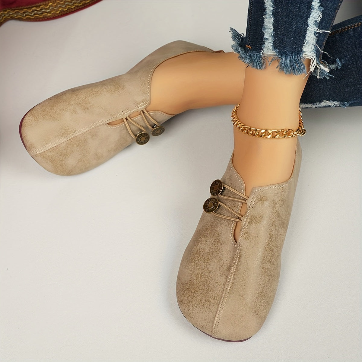 Zapatos planos de mujer de cuero cómodos y casuales en negro