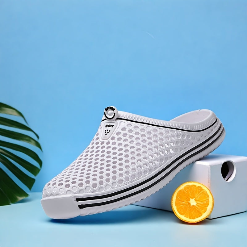 Women's Lightweight Summer Clogs - Breathable Perforated Slip-On Sandals Black EVA