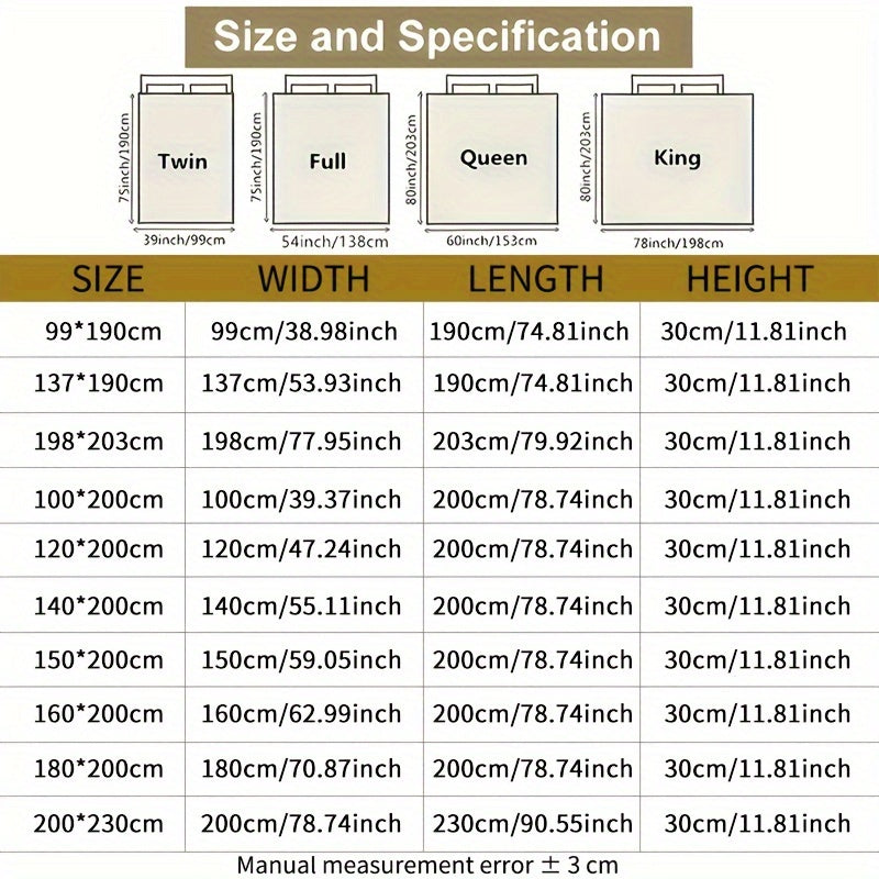 Solid Color Quilted Fitted Sheet Waterproof Thickened Breathable Fabric Fits Mattresses 5-27cm