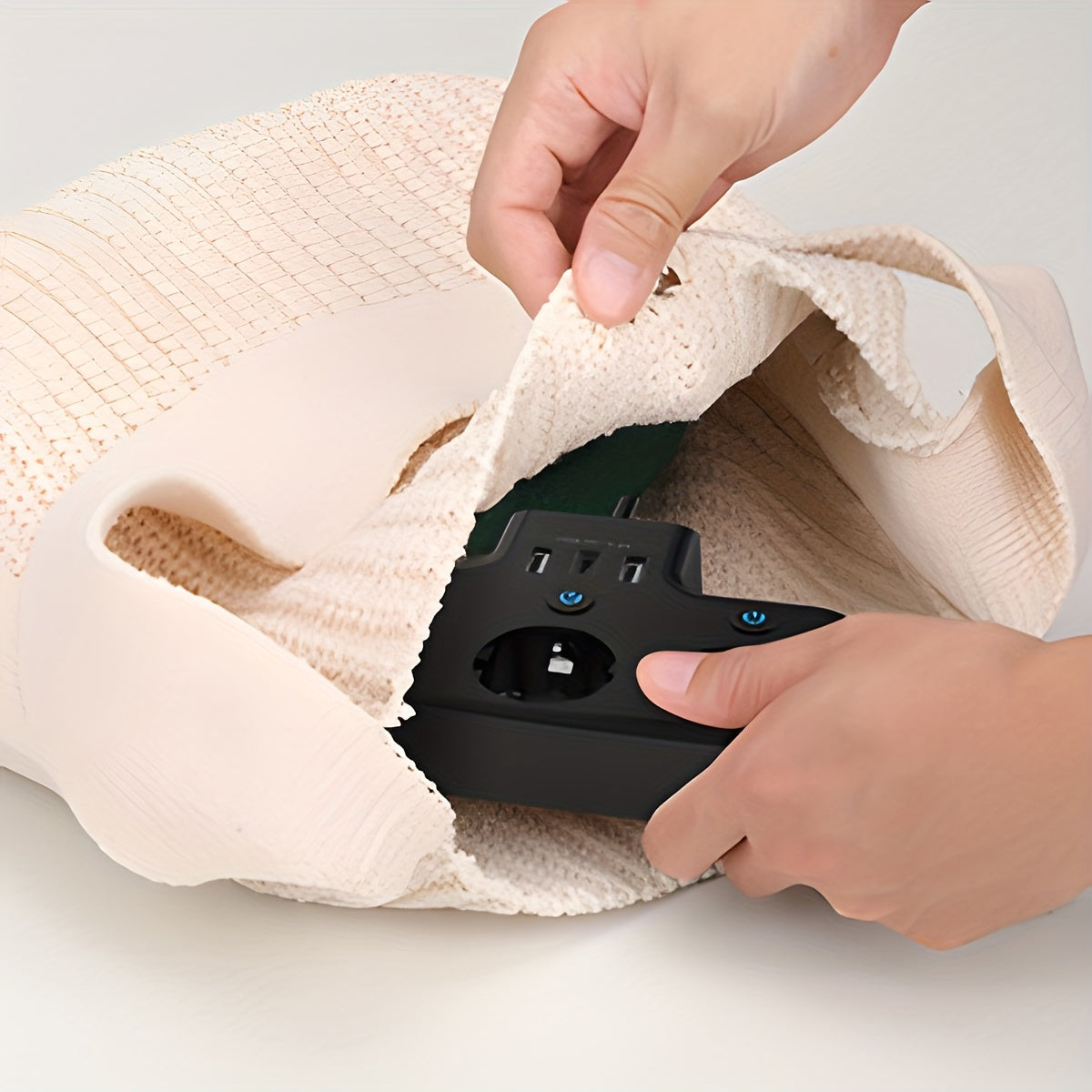 Wall-Mounted Power Strip with USB-C and Dual USB Ports for Home Office Space Saving