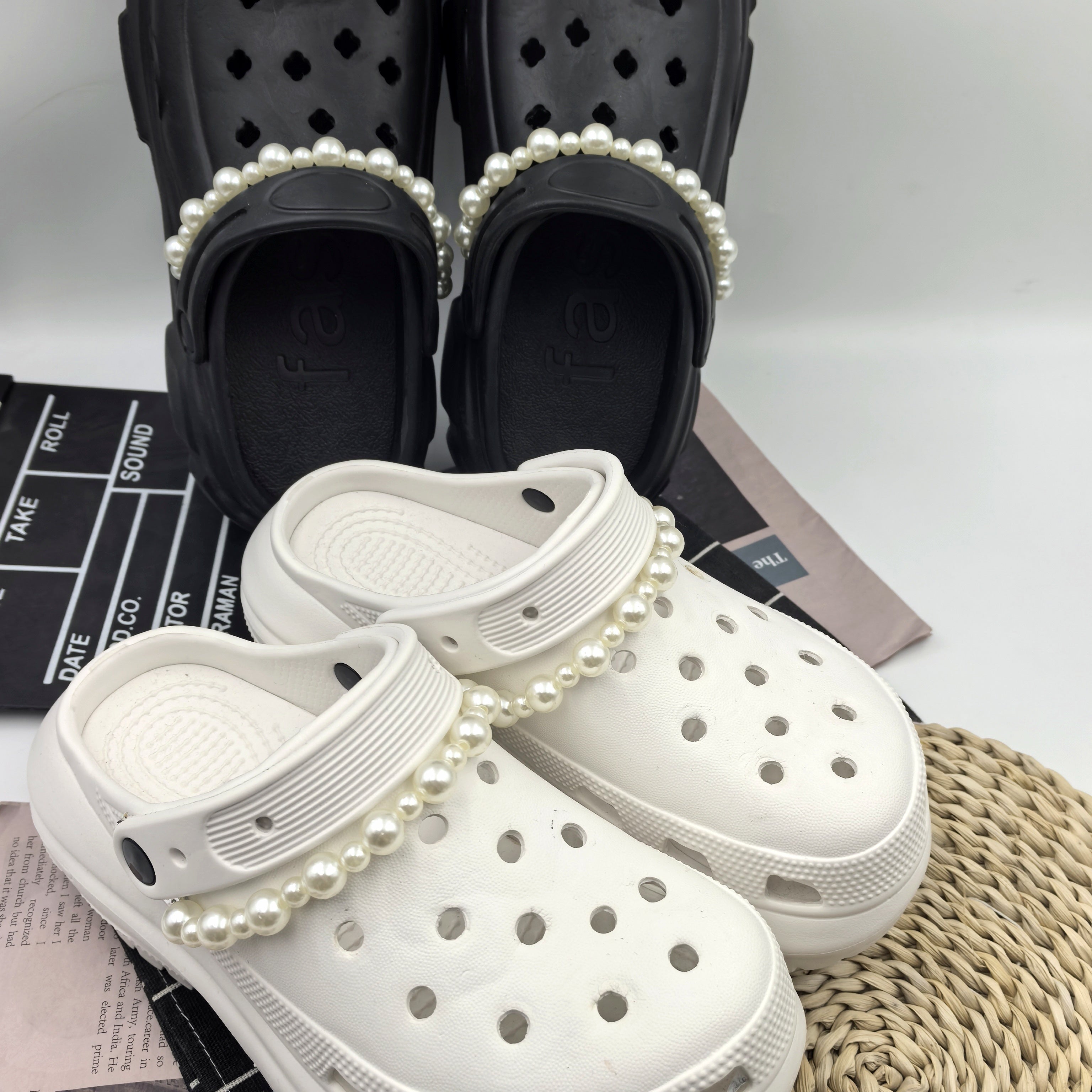 Women Pearl Chain Shoe Accessories Lightweight Stylish Dress Up Footwear