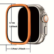 2pcs 9H Tempered Glass Screen Protectors for Apple Watch Ultra 2 1 49mm with Titanium Alloy Frame Scratch Resistant