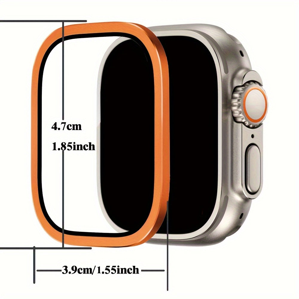 2pcs 9H Tempered Glass Screen Protectors for Apple Watch Ultra 2 1 49mm with Titanium Alloy Frame Scratch Resistant