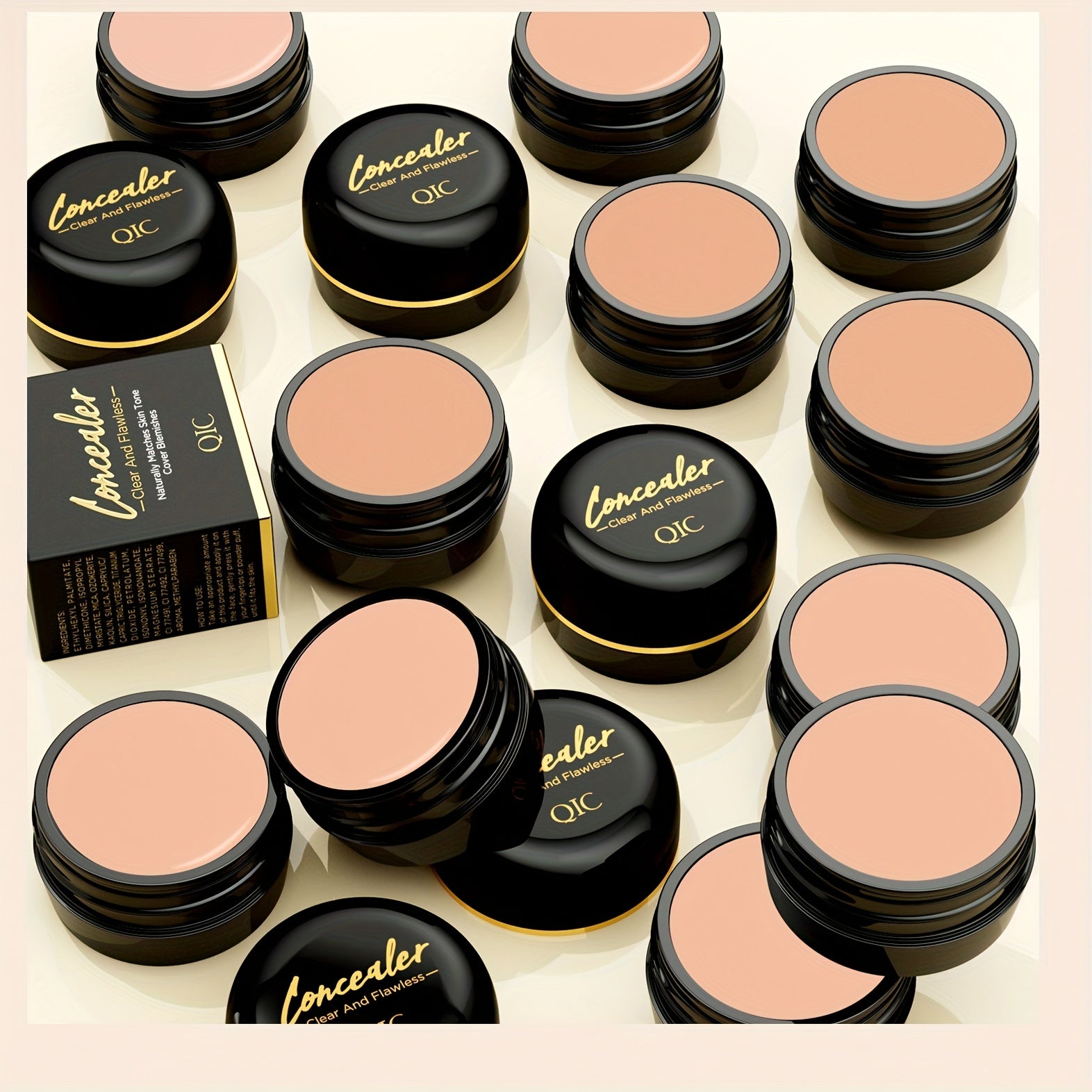 Full Coverage Waterproof Matte Concealer Cream for All Skin Tones with Plant-Based Formula