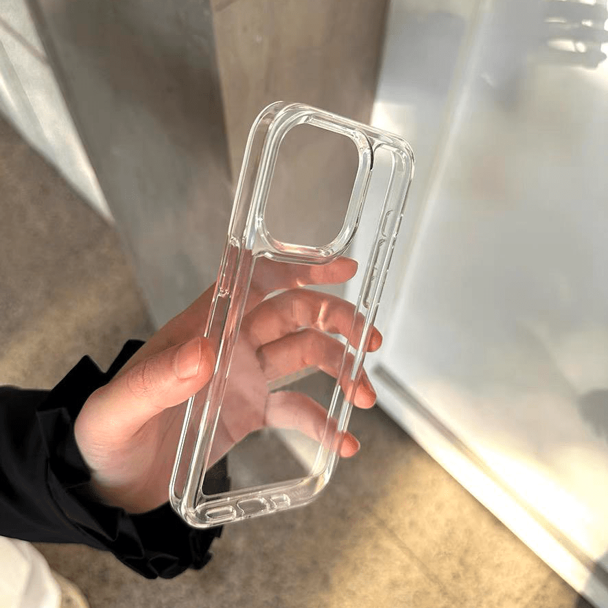Transparent TPU Phone Case for iPhone Models with Lens Protection Slim and Hollow