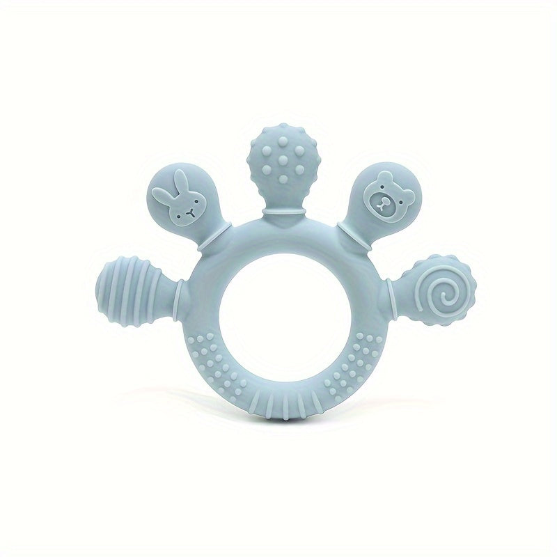 Silicone Teething Toy for Babies 0-3 Years Easy Grip Soft Chew Gift
