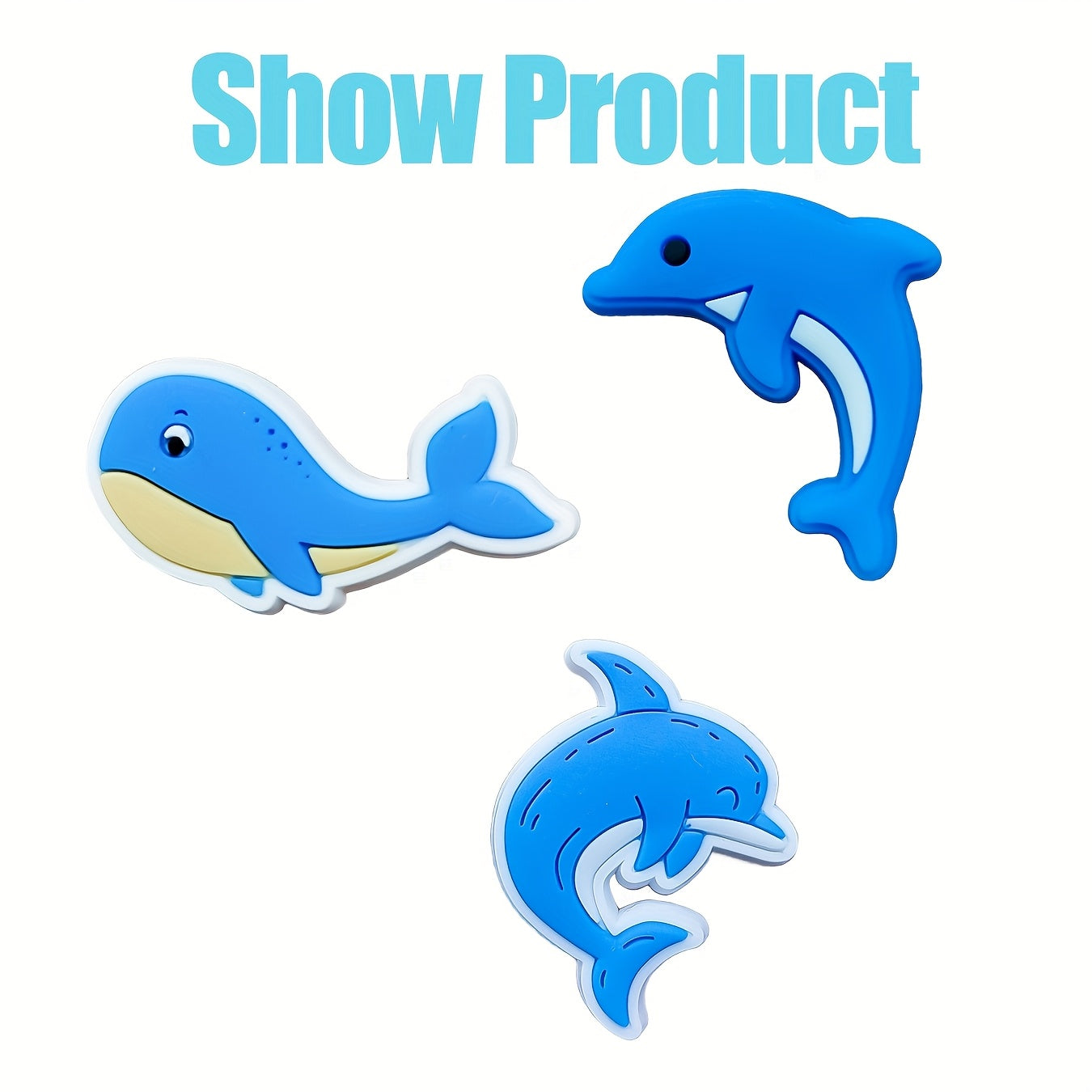 12 pcs Cute Shark PVC Charm Set Detachable Accessories for Kids and Teens