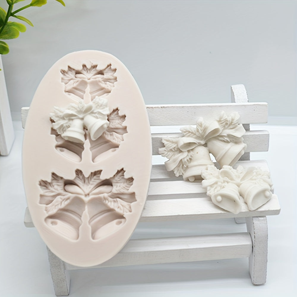 3D Christmas Bell Silicone Mold for Cake Decorating and Candy Making